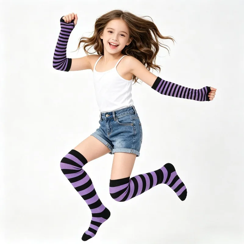 Elastic Soft Knitted Striped Arm Warmers Over Knee High Sock Set Dance Carnival Party Cosplay Performance Outfit Accessories
Elastic Soft Knitted Striped Arm Warmers Over Knee High Sock Set Dance Carnival Party Cosplay Performance Outfit Accessories
