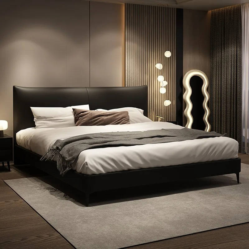 Italian minimalist leather bed modern minimalist double bed size apartment master bedroom high-end atmosphere light luxury
Italian minimalist leather bed modern minimalist double bed size apartment master bedroom high-end atmosphere light luxury