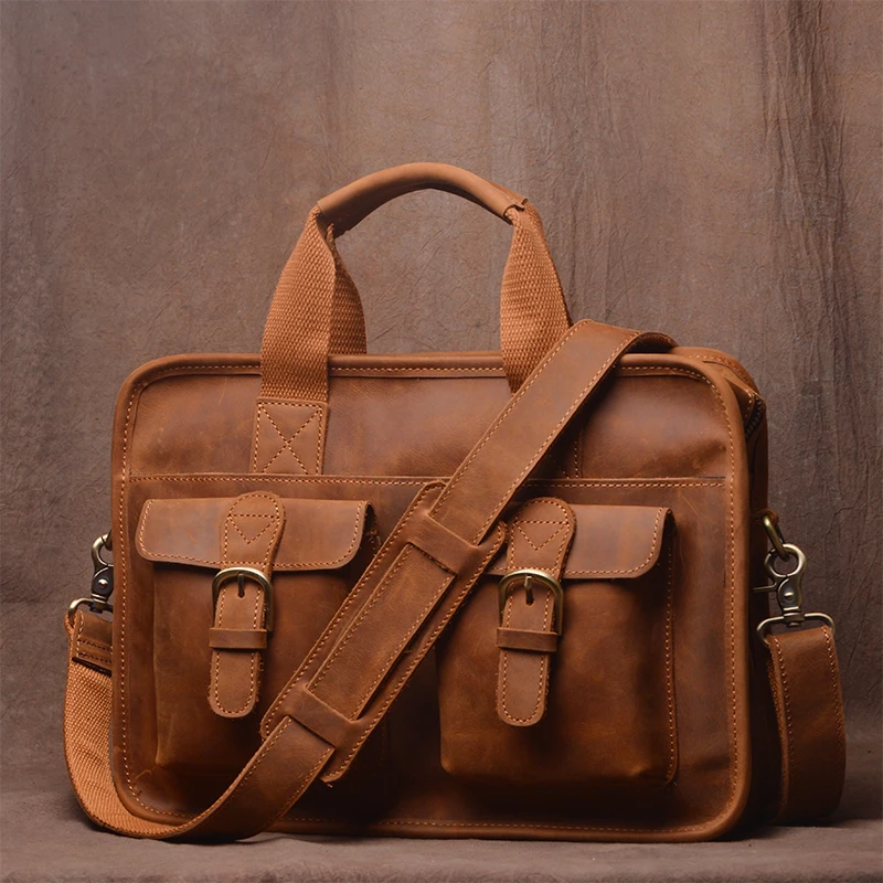 Men Messenger Bag Retro Handmade First Layer Cowhide Portable Briefcase Horizontal Leisure Crazy Horse Leather Shoulder
Men Messenger Bag Retro Handmade First Layer Cowhide Portable Briefcase Horizontal Leisure Crazy Horse Leather Shoulder
