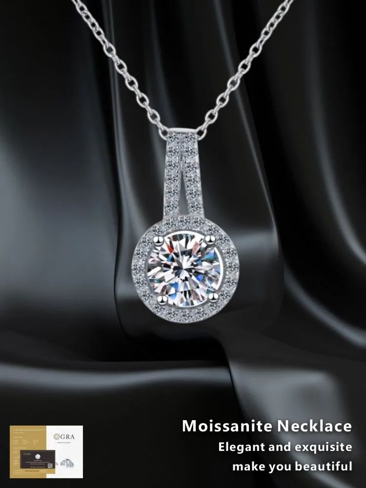 Moissanite Sterling 925 Silver GRA Certified Simple Women's Version Round Pendant Necklace
Moissanite Sterling 925 Silver GRA Certified Simple Women's Version Round Pendant Necklace