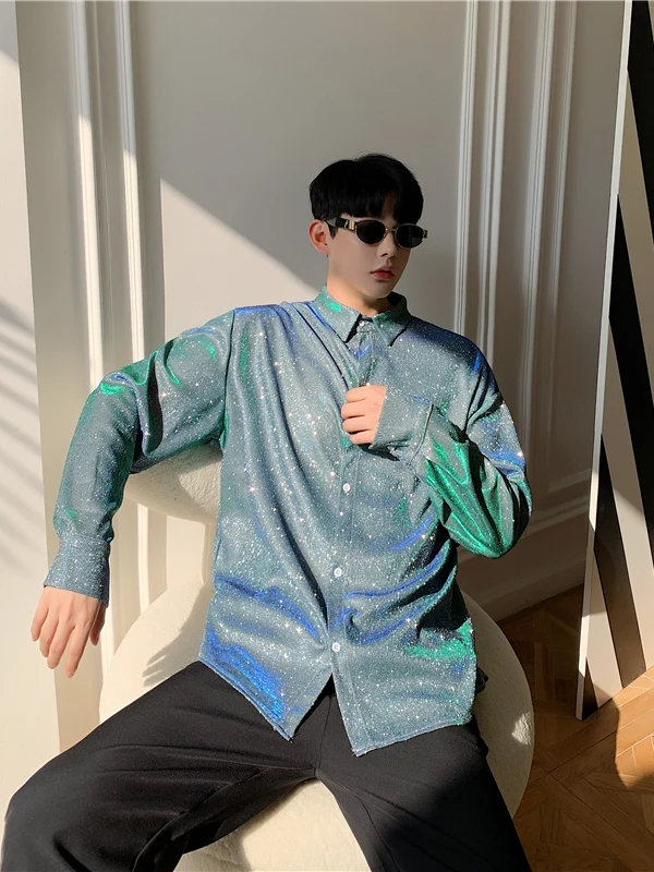 Loose Men's Shirt Huting Blingbling Fashion Nightclub Shirt Trendy Autumn Polarized Sparkling Long Sleeve Polyester Spring So...
Loose Men's Shirt Huting Blingbling Fashion Nightclub Shirt Trendy Autumn Polarized Sparkling Long Sleeve Polyester Spring So...