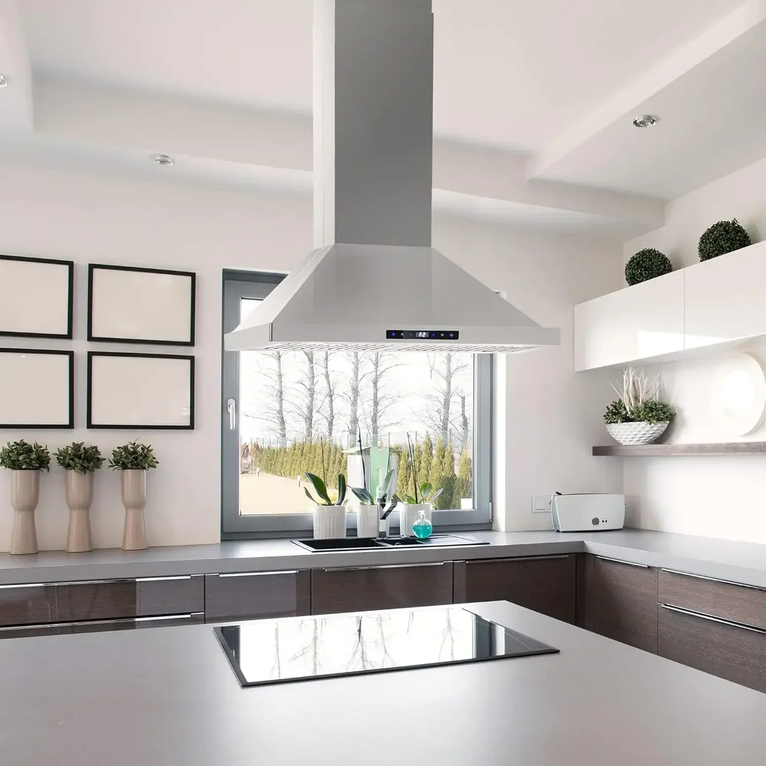COSMO COS-63ISS75 Island Range Hood with 3-Speed Fan, 380 CFM,Permanent Filters, LED Lights, Soft Touch Controls, Ducted Kitchen
COSMO COS-63ISS75 Island Range Hood with 3-Speed Fan, 380 CFM,Permanent Filters, LED Lights, Soft Touch Controls, Ducted Kitchen
