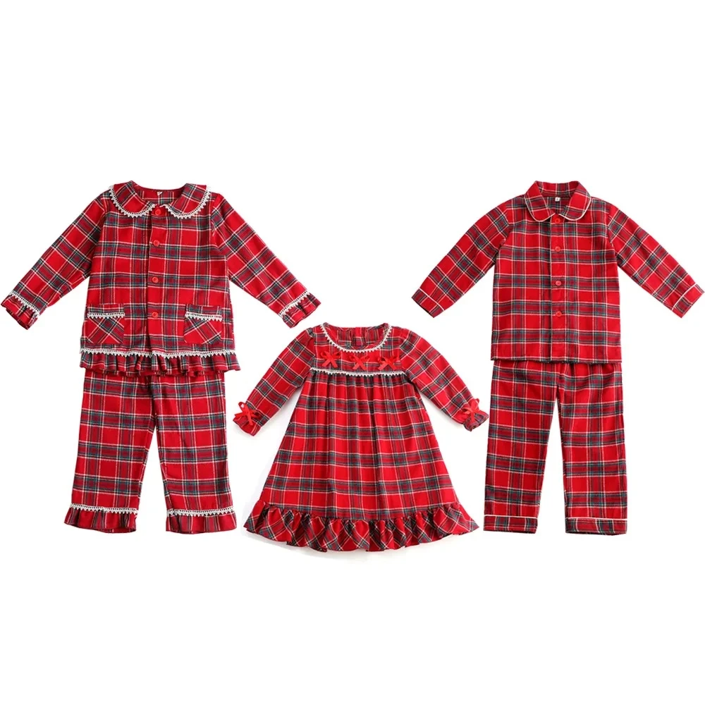 RST Boutique Kids Red Gingham Sleepwear Girl Sleep Gown Baby Boy Girls Pajamas Christmas Family Matching Pjs Sets
RST Boutique Kids Red Gingham Sleepwear Girl Sleep Gown Baby Boy Girls Pajamas Christmas Family Matching Pjs Sets