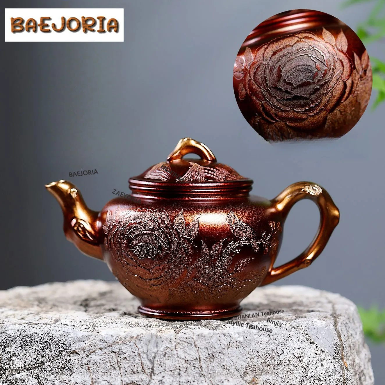300ml Luxury Yixing Purple Clay Teapots Handmade Peony Pot Raw Ore Stone Yellow Mud Kettle Zisha Tea Set For Tea Ornaments Gifts
300ml Luxury Yixing Purple Clay Teapots Handmade Peony Pot Raw Ore Stone Yellow Mud Kettle Zisha Tea Set For Tea Ornaments Gifts