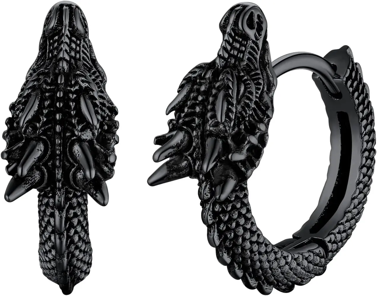 Punk Rock Huggie Earrings for Men Women Hypoallergenic Stainless Steel Personalized Dragon Animal Hoop Earrings
Punk Rock Huggie Earrings for Men Women Hypoallergenic Stainless Steel Personalized Dragon Animal Hoop Earrings