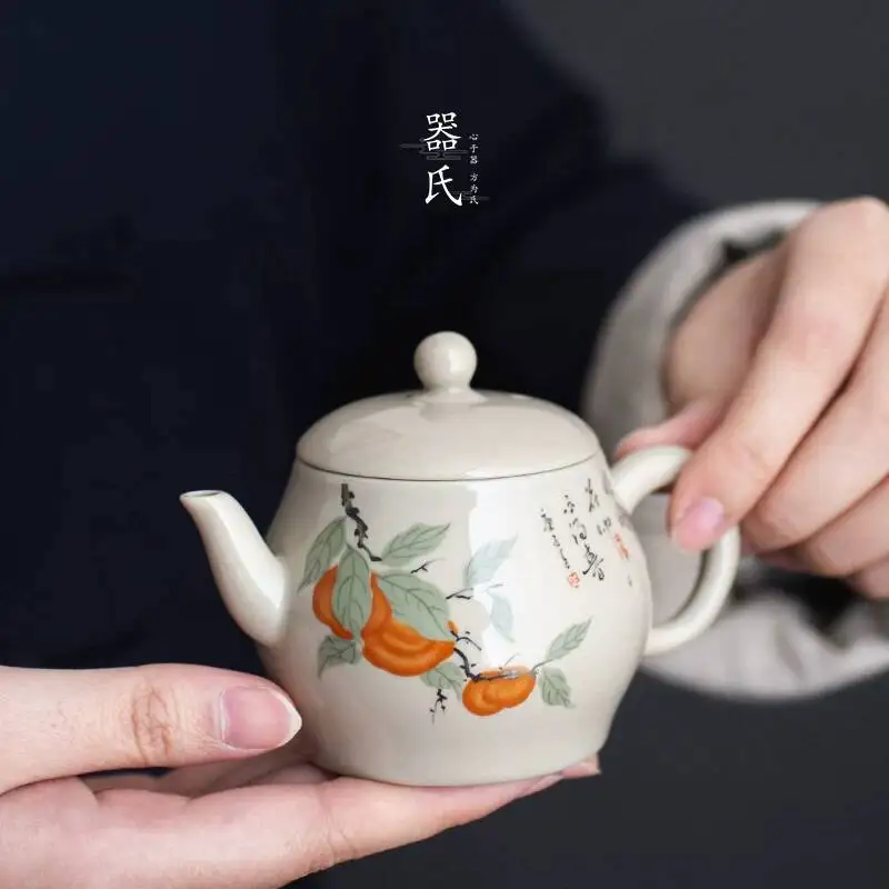 Qishi Ceramic Teapot Ash Glaze Single With Filter Chinese Style Kung Fu Set Vintage Ru Kiln Tea Brewing Pot For Home Use
Qishi Ceramic Teapot Ash Glaze Single With Filter Chinese Style Kung Fu Set Vintage Ru Kiln Tea Brewing Pot For Home Use