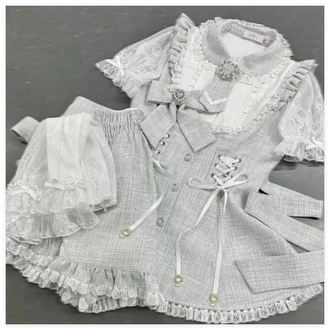 Japanese Mine Series Mass-produced Color-matching Short-sleeve Dress Doll Collar Lace-up Slim-fitting Dress and Shorts Set Women
Japanese Mine Series Mass-produced Color-matching Short-sleeve Dress Doll Collar Lace-up Slim-fitting Dress and Shorts Set Women