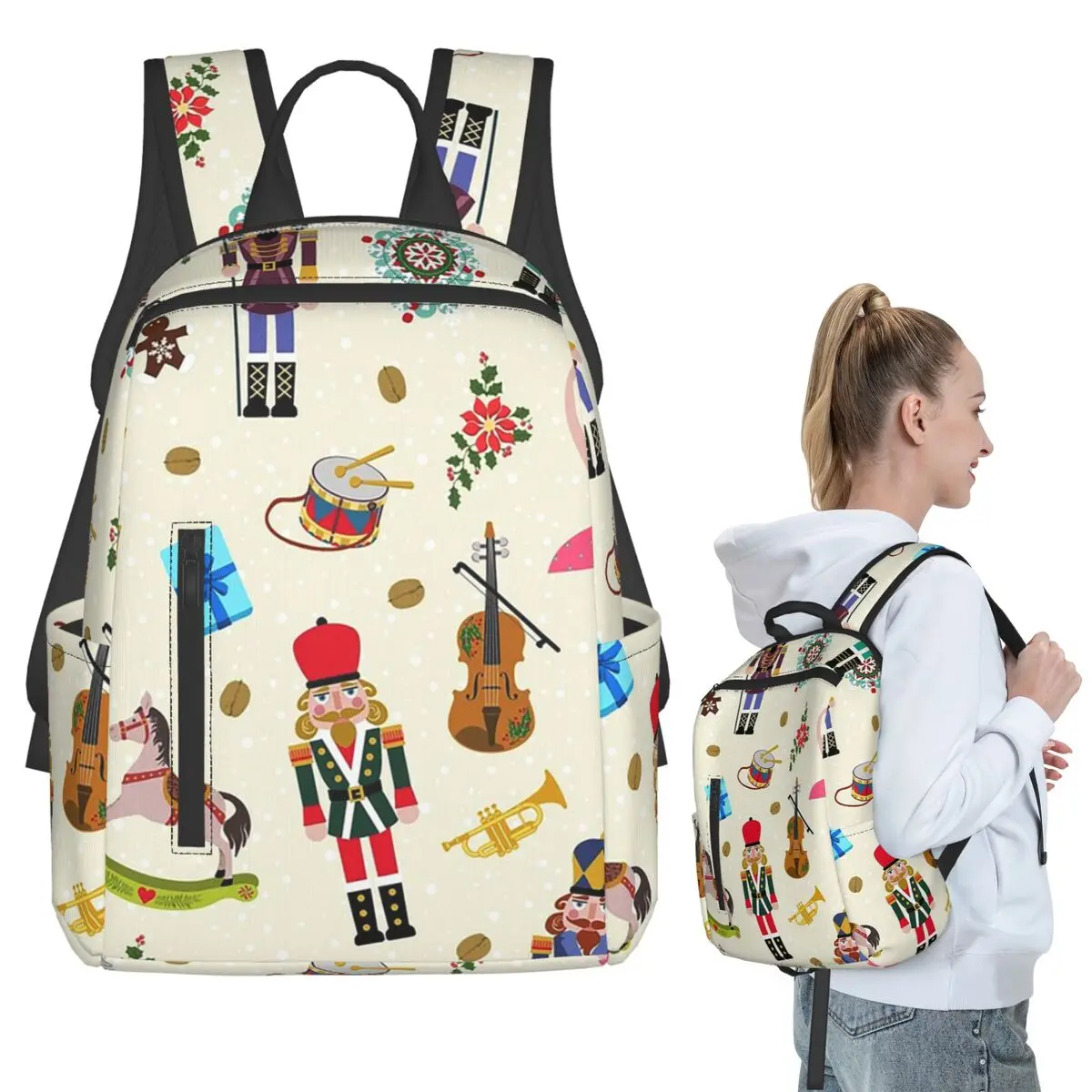 Christmas Day Xmas Nutcracker Backpack Student BookBag Kids School Bag Computer Shoulder Bags Boys Girls
Christmas Day Xmas Nutcracker Backpack Student BookBag Kids School Bag Computer Shoulder Bags Boys Girls