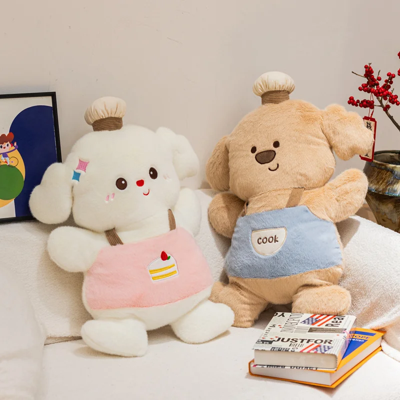 2 Styles Cute Cook Puppy Plush Toy Cartoon Chef Dog Stuffed Doll Cake Print Apron Design for gifts.
2 Styles Cute Cook Puppy Plush Toy Cartoon Chef Dog Stuffed Doll Cake Print Apron Design for gifts.
