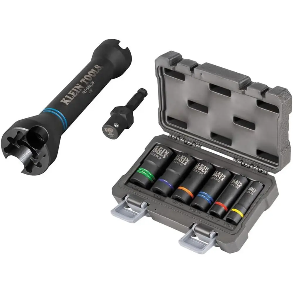 8-Piece 1/2-Inch Drive Impact Socket Set with 5-in-1 Impact and 6 Slotted for Lineman and Utility Tasks
8-Piece 1/2-Inch Drive Impact Socket Set with 5-in-1 Impact and 6 Slotted for Lineman and Utility Tasks
