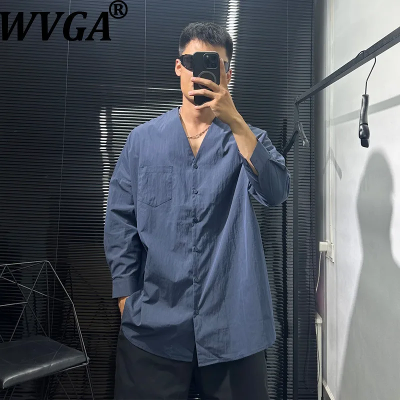 WVGA Spring Autumn New Man Tide Vintage Trendy V-Neck Long Sleeve Shirts Niche Chic Casual Three-Quarter Sleeved Tops Ins W14394
WVGA Spring Autumn New Man Tide Vintage Trendy V-Neck Long Sleeve Shirts Niche Chic Casual Three-Quarter Sleeved Tops Ins W14394
