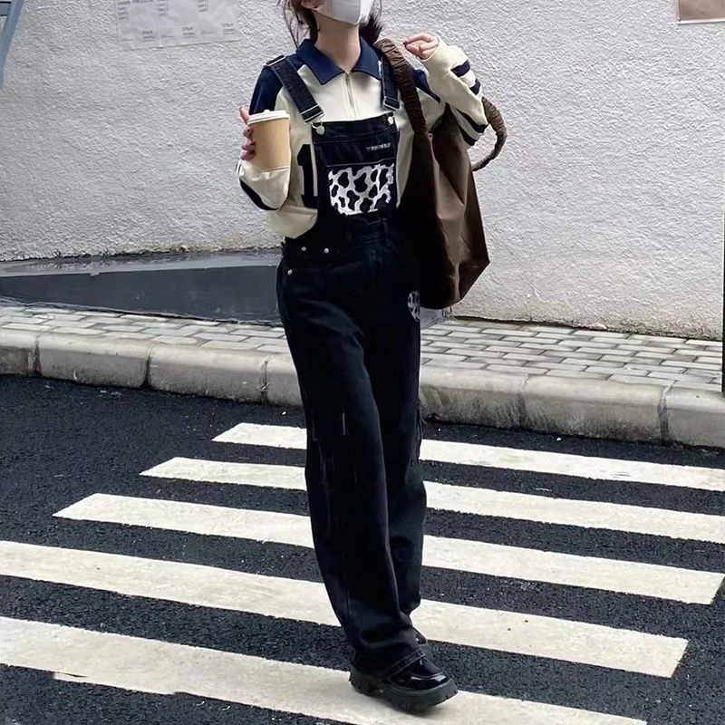 Джинсовые комбинезоны в стиле ретро в американском стиле, женские весенне-осенние свободные прямые широкие брюки, универсальные возрастные утягивающие брюки
Джинсовые комбинезоны в стиле ретро в американском стиле, женские весенне-осенние свободные прямые широкие брюки, универсальные возрастные утягивающие брюки
