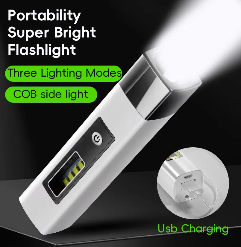 Светодиодный фонарик высокой мощности с боковым сильным светом, USB перезаряжаемый фонарик, ультра яркая лампа, мини-портативный фонарь, аварийный уличный фонарь
Светодиодный фонарик высокой мощности с боковым сильным светом, USB перезаряжаемый фонарик, ультра яркая лампа, мини-портативный фонарь, аварийный уличный фонарь