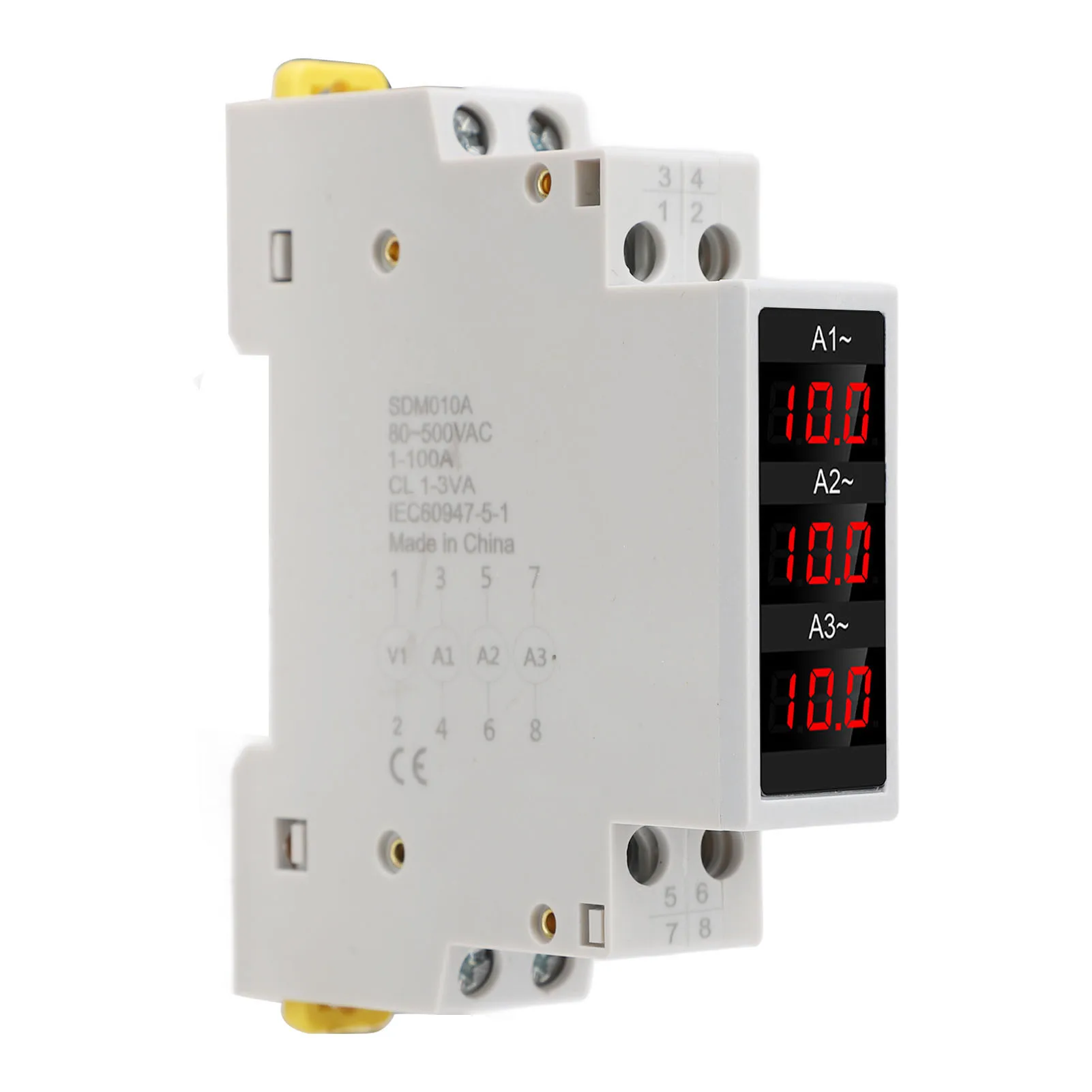 AC80‐500V 3-фазный амперметр на DIN-рейку со светодиодным цифровым дисплеем, высокоточный амперметр с 3 датчиками, амперметр 1‐100 А
AC80‐500V 3-фазный амперметр на DIN-рейку со светодиодным цифровым дисплеем, высокоточный амперметр с 3 датчиками, амперметр 1‐100 А