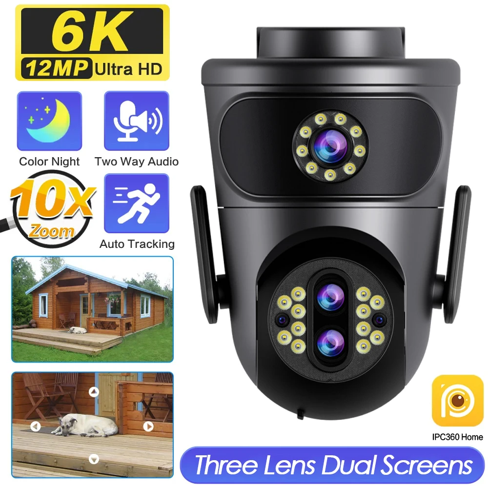 6K 12MP HD камера видеонаблюдения Wi-Fi с тремя объективами уличная беспроводная IP-камера безопасности 10-кратный зум умный дом CCTV автоматическое отслеживание
6K 12MP HD камера видеонаблюдения Wi-Fi с тремя объективами уличная беспроводная IP-камера безопасности 10-кратный зум умный дом CCTV автоматическое отслеживание