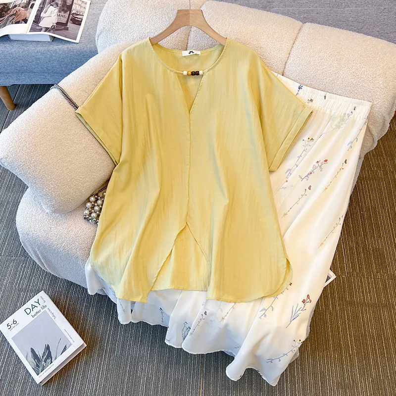 150Kg Plus Size Women's Bust 160 Summer Short Sleeved T-Shirt Floral Skirt Two-Piece Set 5XL 6XL 7XL 8XL 9XL
150Kg Plus Size Women's Bust 160 Summer Short Sleeved T-Shirt Floral Skirt Two-Piece Set 5XL 6XL 7XL 8XL 9XL
