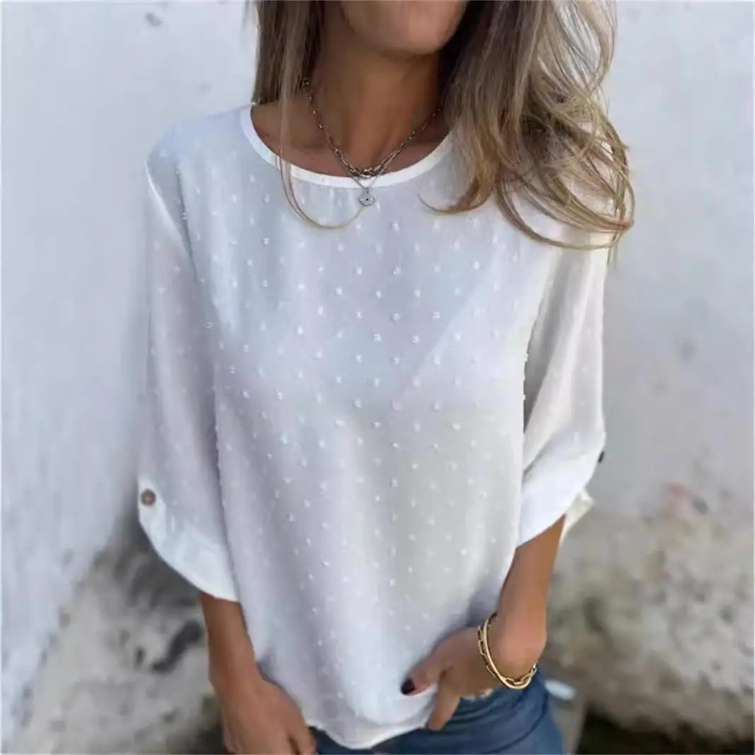 Ele Loose Fit Women's T-irt Svel Top Polyester Spandex Blend Color Crew Ne Pullover for Autumn Season
Ele Loose Fit Women's T-irt Svel Top Polyester Spandex Blend Color Crew Ne Pullover for Autumn Season