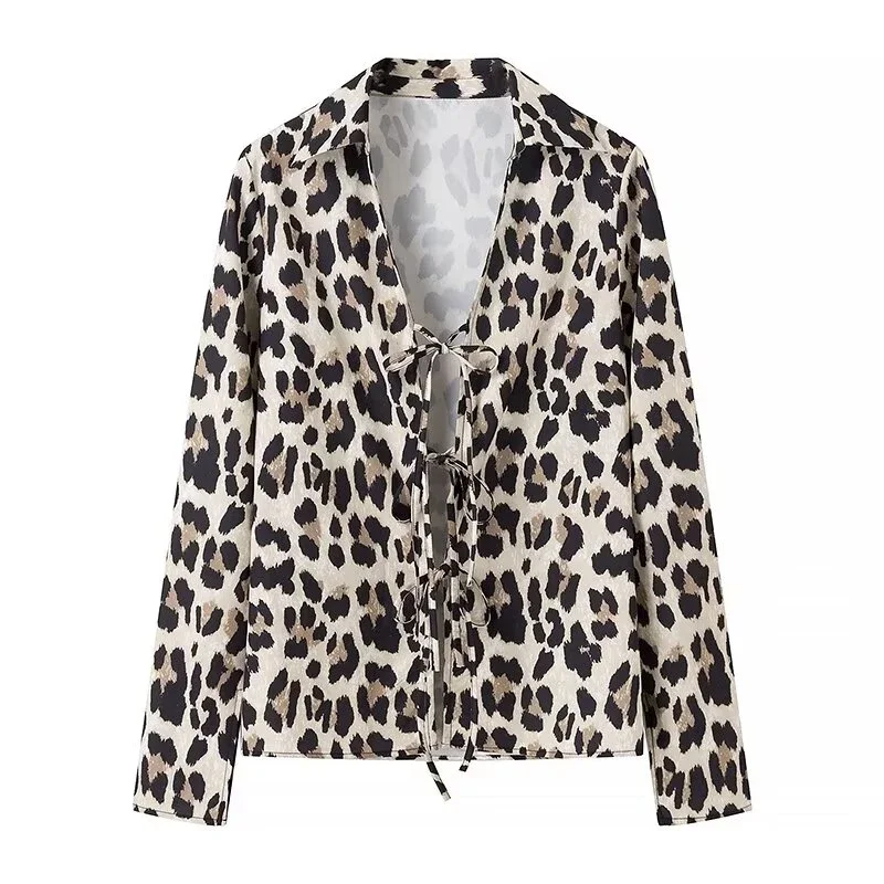 Women's Shirt 2024 New Fashion Summer Leopard Print Lace-up Shirt for Women Casual Chic Women's Top
Women's Shirt 2024 New Fashion Summer Leopard Print Lace-up Shirt for Women Casual Chic Women's Top