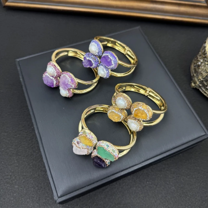 Natural Aquamarine Rough Stone Inlaid Tourmaline Bracelet Popular Jewelry Natural Stone Original Design Color
Natural Aquamarine Rough Stone Inlaid Tourmaline Bracelet Popular Jewelry Natural Stone Original Design Color