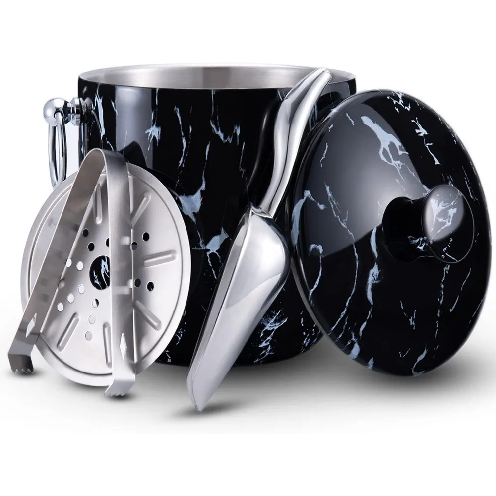 Insulated Ice Bucket Set with Lid Scoop Tongs Strainer Keeps Ice Frozen Longer for Cocktail Bar Parties Wine Champagne
Insulated Ice Bucket Set with Lid Scoop Tongs Strainer Keeps Ice Frozen Longer for Cocktail Bar Parties Wine Champagne
