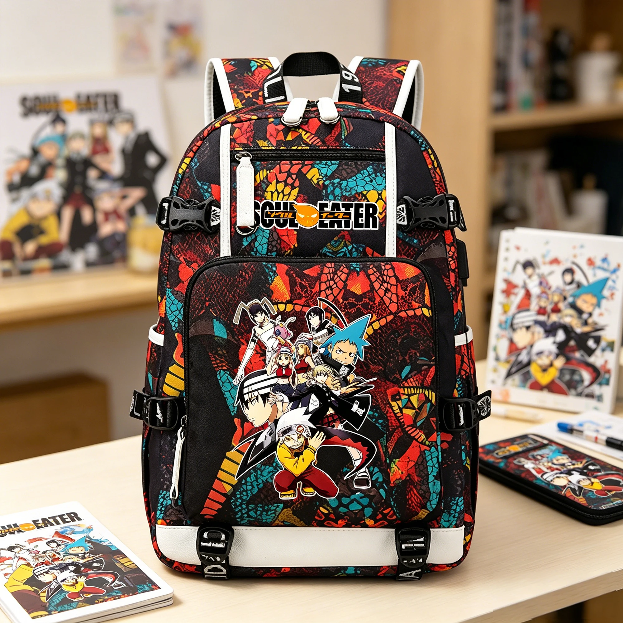 Soul Eater Men Oxford Cartoon Backpack Students School Bag Laptop Bookbags Travel Bagpacks USB Port Casual Daypack for Teenagers
Soul Eater Men Oxford Cartoon Backpack Students School Bag Laptop Bookbags Travel Bagpacks USB Port Casual Daypack for Teenagers
