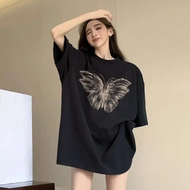Pure Cotton Short Sleeved T-shirt for Women 2024 Summer Trend College Style Korean Design Loose Casual Top New
Pure Cotton Short Sleeved T-shirt for Women 2024 Summer Trend College Style Korean Design Loose Casual Top New