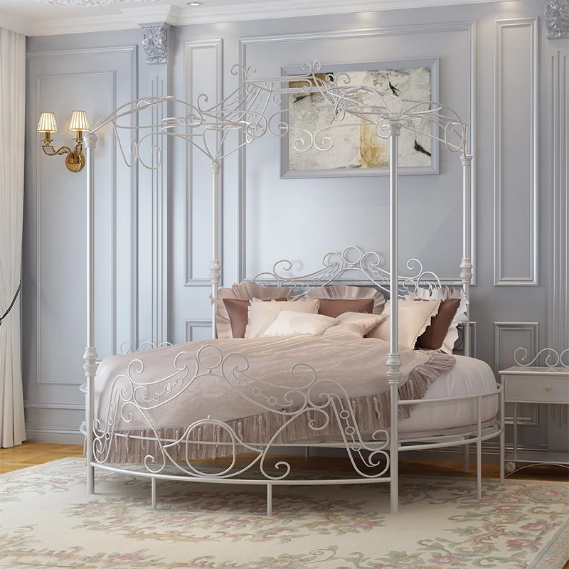 European round bed Modern simple wedding bed Iron art bed Luxury hotel Princess bedroom Couple double bed Hotel round bed
European round bed Modern simple wedding bed Iron art bed Luxury hotel Princess bedroom Couple double bed Hotel round bed