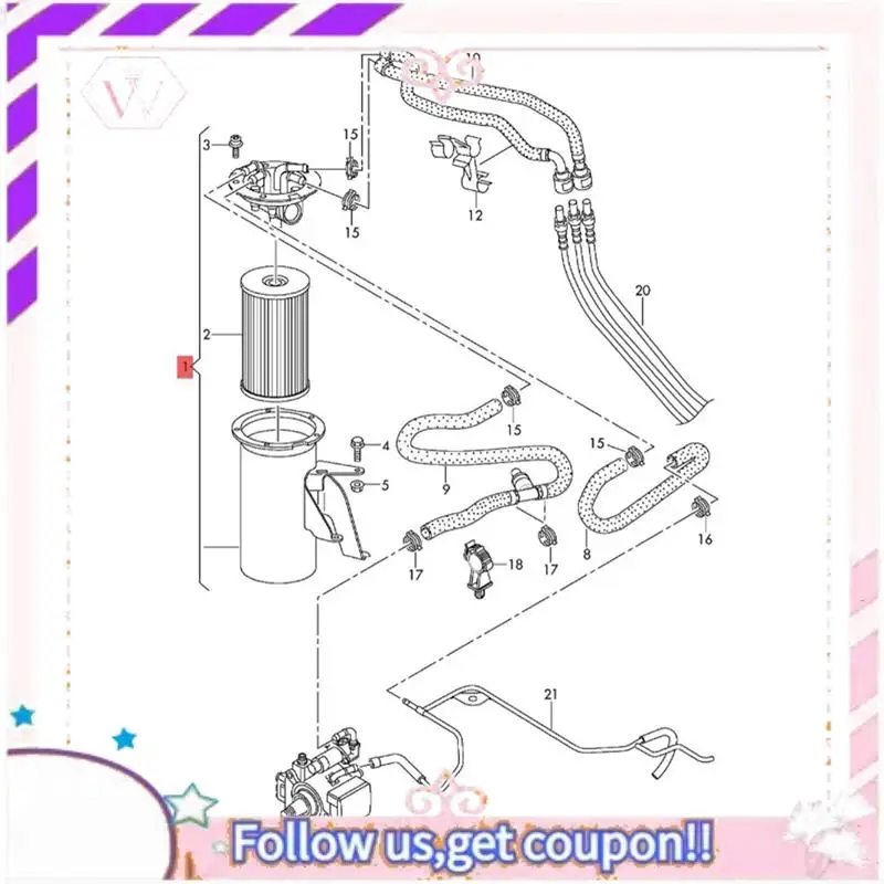 Easy To Use Engine System Fuel Filter With Flange 3C0127400D For A3 VW Eos Passat Golf Leon Octavia Diesel Filter 3C0127400
Easy To Use Engine System Fuel Filter With Flange 3C0127400D For A3 VW Eos Passat Golf Leon Octavia Diesel Filter 3C0127400