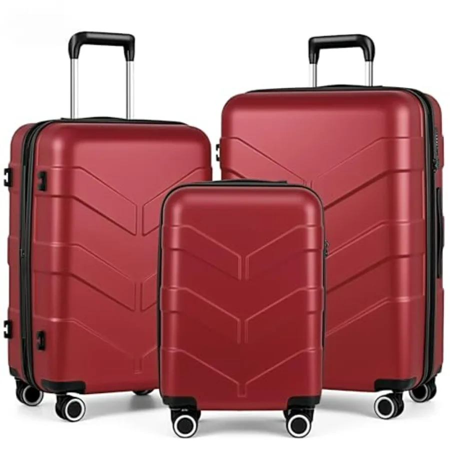 Luggage s with Spinner Wheel, Hardside Suitcase Set with TSA Lock, Expandable Lightweight Travel Luggage for Women, Burgundy
Luggage s with Spinner Wheel, Hardside Suitcase Set with TSA Lock, Expandable Lightweight Travel Luggage for Women, Burgundy