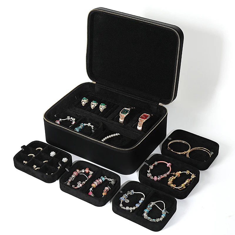 Portable Jewelry Storage Box PU Leather Zipper Ring Pendant Bracelet
Portable Jewelry Storage Box PU Leather Zipper Ring Pendant Bracelet