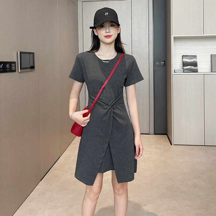 【New style】Gray short-sleeved dress 2026 summer new style design twist pleated cotton short skirt sweet cheese waist skirt holi
【New style】Gray short-sleeved dress 2026 summer new style design twist pleated cotton short skirt sweet cheese waist skirt holi