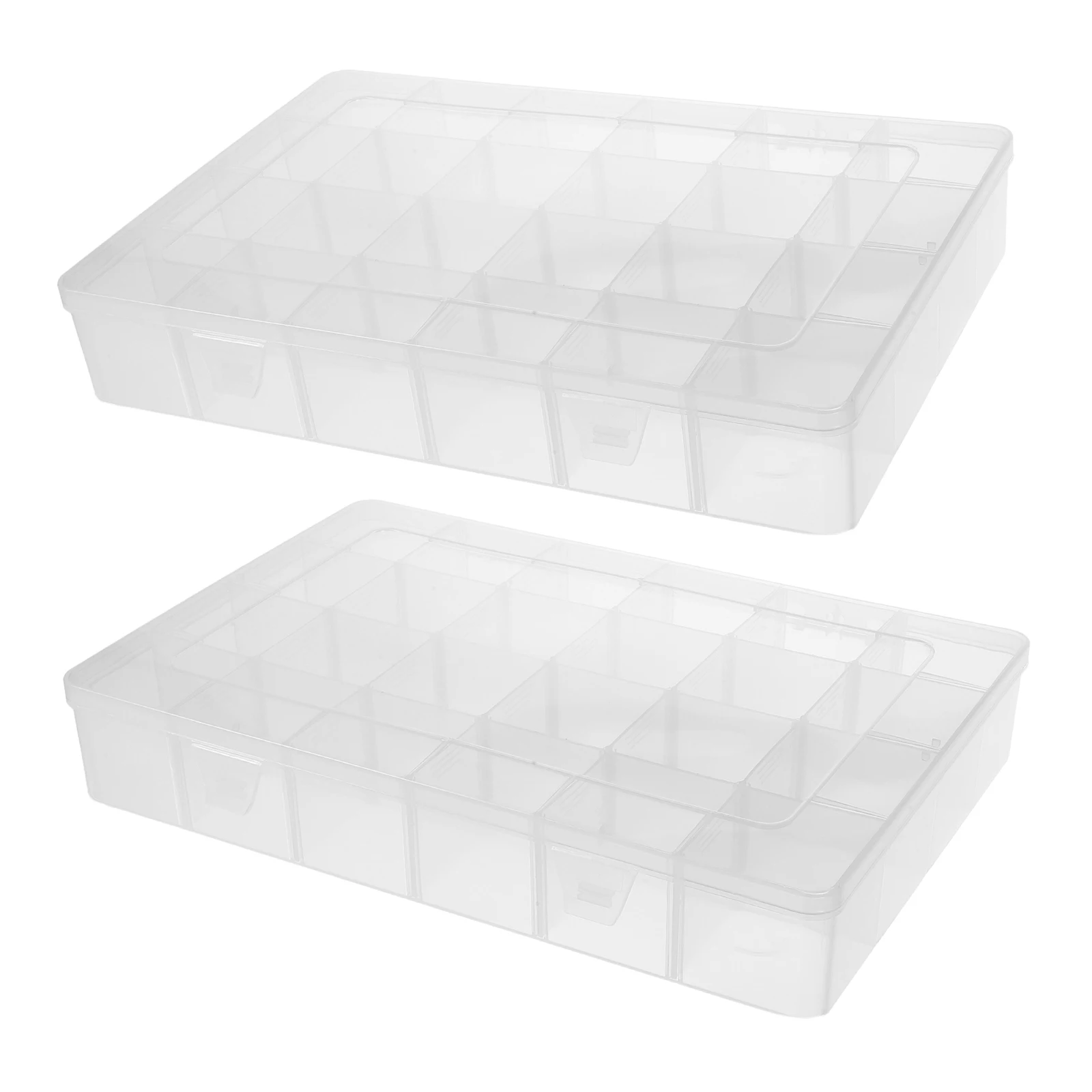 2 Pcs Grid Transparent Storage Box Plastic Bead Clear Jewelry Organizer 24 Case Holder Display Travel
2 Pcs Grid Transparent Storage Box Plastic Bead Clear Jewelry Organizer 24 Case Holder Display Travel