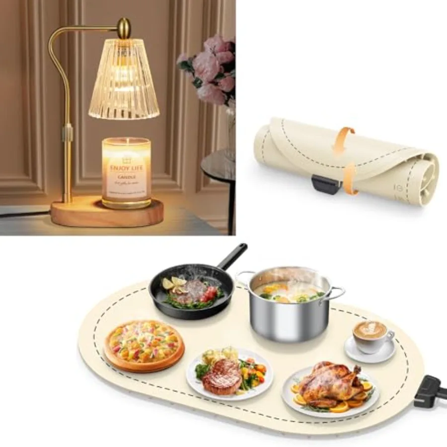 Candle Warmer Lamp with Timer Dimmer Adjustable Height and 10S Fast Heating Warming Mat for Food
Candle Warmer Lamp with Timer Dimmer Adjustable Height and 10S Fast Heating Warming Mat for Food