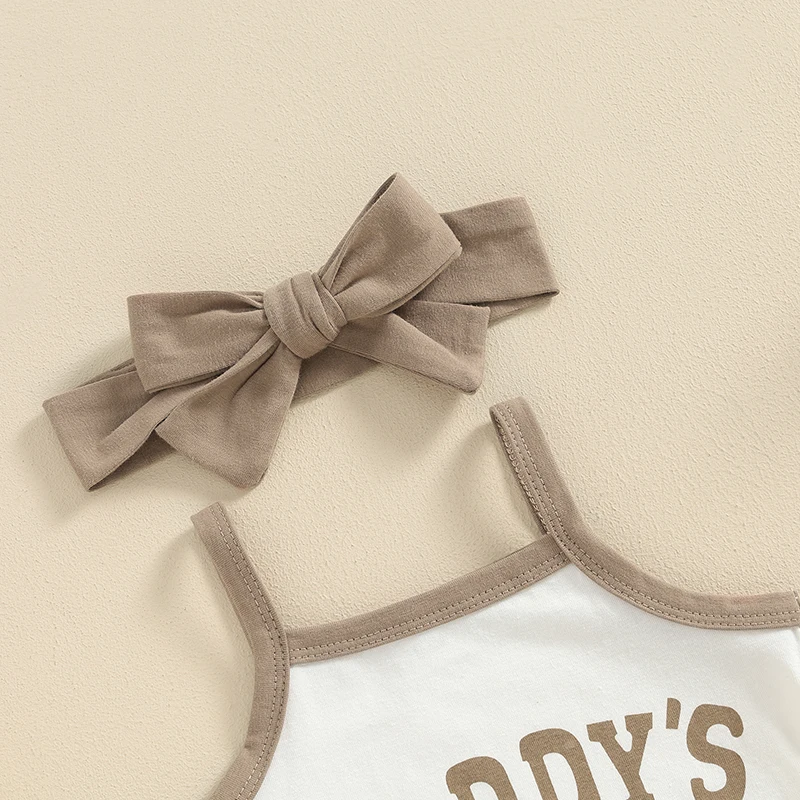 Baby Girl Summer Outfits Letter Print Spaghetti Strap Sleeveless Rompers Solid Color Shorts Headband 3Pcs Clothes Set
Baby Girl Summer Outfits Letter Print Spaghetti Strap Sleeveless Rompers Solid Color Shorts Headband 3Pcs Clothes Set