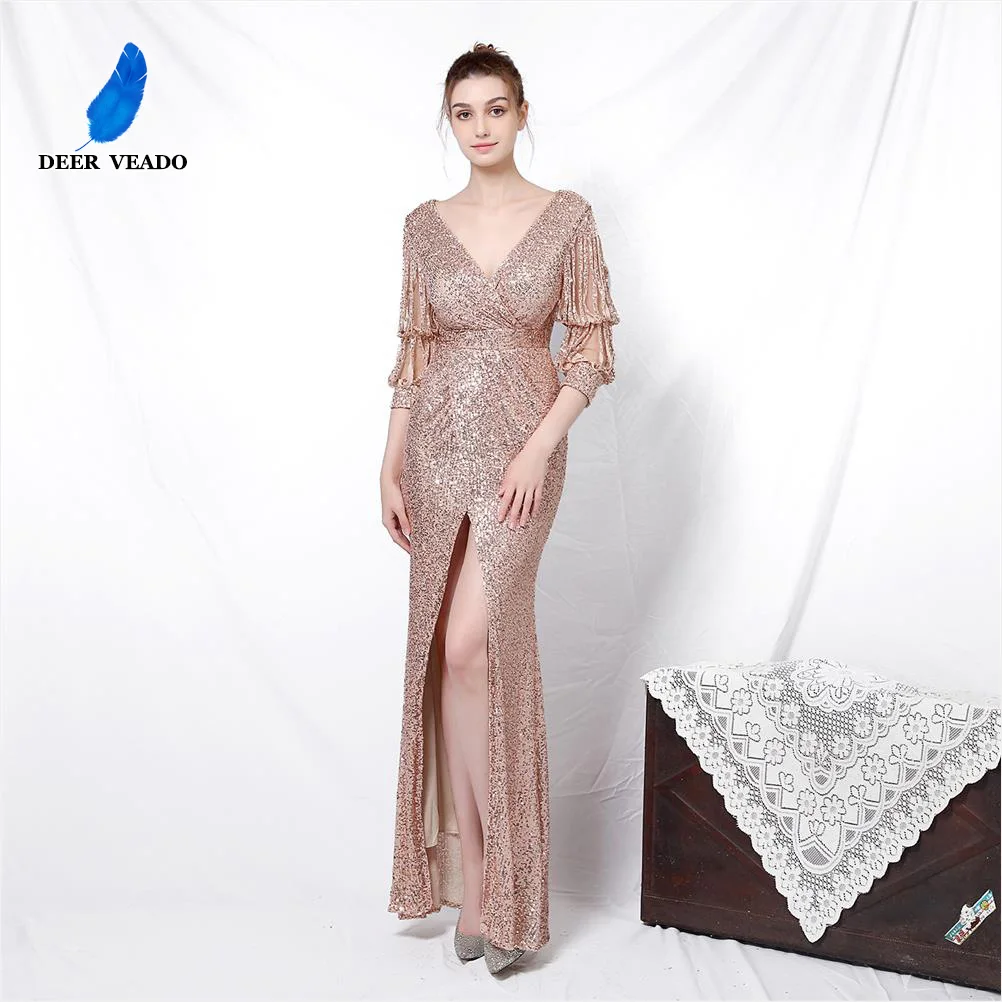 DEERVEADO Sexy Mermaid Slit Evening Dresses Women's Deep V Neck Party Dresses Half Sleeves Formal Occasion Dress
DEERVEADO Sexy Mermaid Slit Evening Dresses Women's Deep V Neck Party Dresses Half Sleeves Formal Occasion Dress