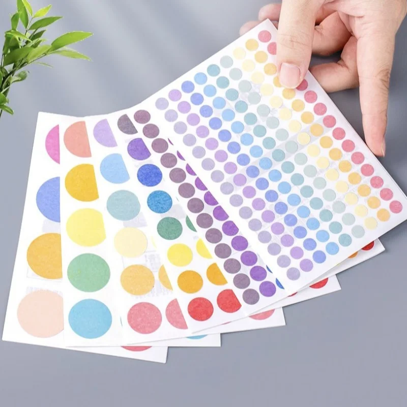 5 Sheets Colorful Dot Index Stickers Rainbow Color Dots Classification Sticker Notebook Writable Label Stickers Multiple Sizes
5 Sheets Colorful Dot Index Stickers Rainbow Color Dots Classification Sticker Notebook Writable Label Stickers Multiple Sizes