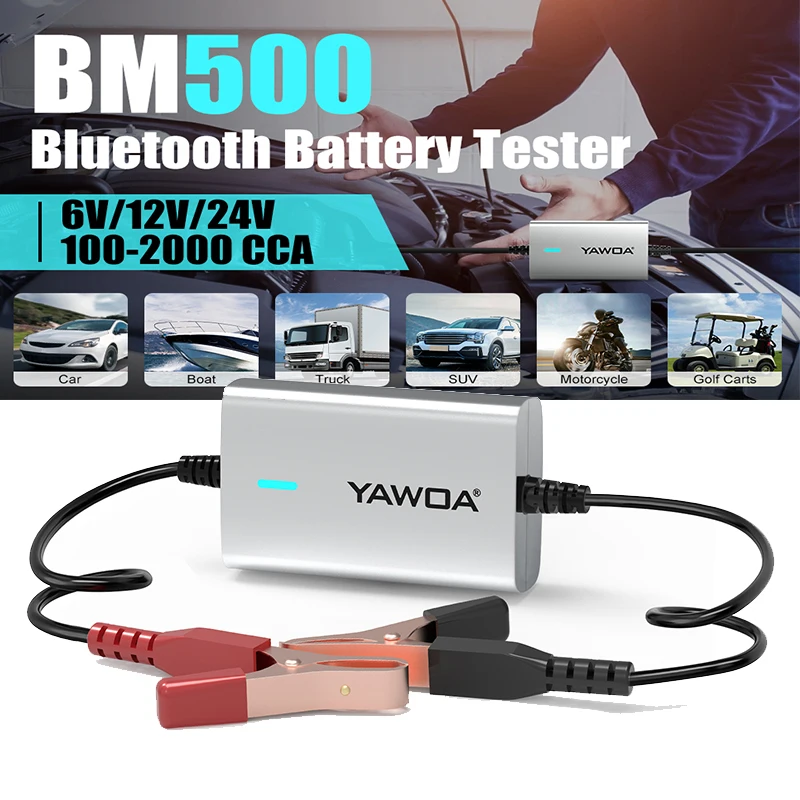 Тестер автомобильного аккумулятора 6 В/12 В/24 В Bluetooth 4,0 100-2000CCA Автомобильная зарядка, беспроводной анализатор, диагностический инструмент
Тестер автомобильного аккумулятора 6 В/12 В/24 В Bluetooth 4,0 100-2000CCA Автомобильная зарядка, беспроводной анализатор, диагностический инструмент