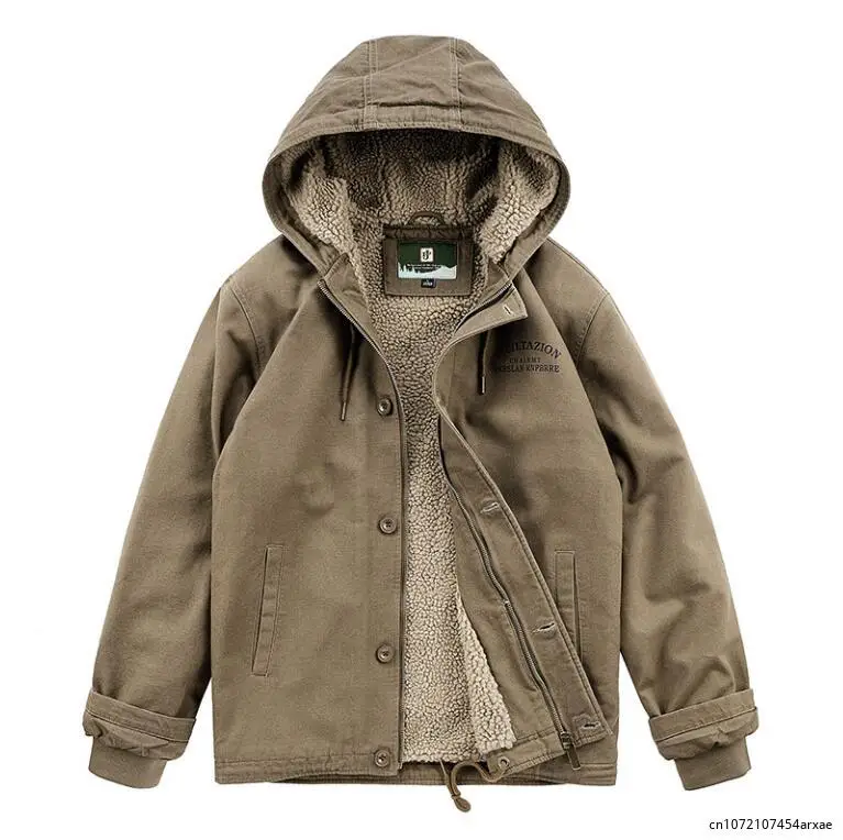 Men Hooded Winter Coats Fleece Down Jackets Wool Liner Warm Parkas Good Quality Male Casual Outwear Winter Clothes Size
Men Hooded Winter Coats Fleece Down Jackets Wool Liner Warm Parkas Good Quality Male Casual Outwear Winter Clothes Size