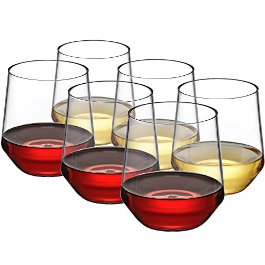 - Sammy - 14-Ounce Unbreakable Tritan Wine Glasses Set of 6 Plastic Stemless Wine Tumblers Reusable BPA-Free Dishwasher-Safe Pe
- Sammy - 14-Ounce Unbreakable Tritan Wine Glasses Set of 6 Plastic Stemless Wine Tumblers Reusable BPA-Free Dishwasher-Safe Pe
