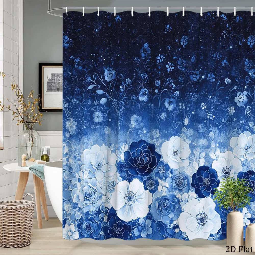 Elegant Watercolor Blue Floral Shower Curtain Waterproof Bathroom Shower Liner Navy Blue Botanical Bloom Print 180x200cm
Elegant Watercolor Blue Floral Shower Curtain Waterproof Bathroom Shower Liner Navy Blue Botanical Bloom Print 180x200cm