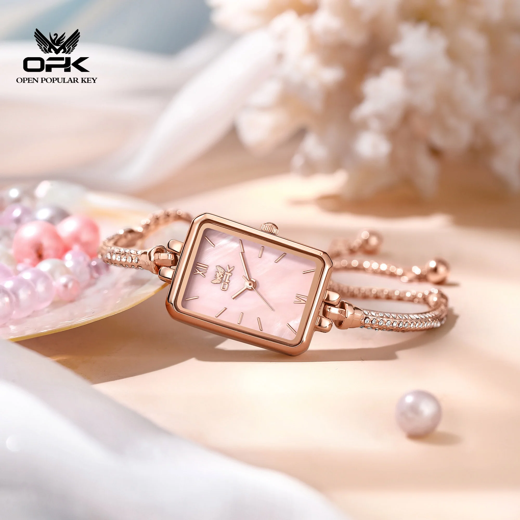 OPK 6092 Elegance Original Quartz Movement Watch For Women Square Dial 30m Waterproof Semi-bangle Bracelet Watch For Women
OPK 6092 Elegance Original Quartz Movement Watch For Women Square Dial 30m Waterproof Semi-bangle Bracelet Watch For Women