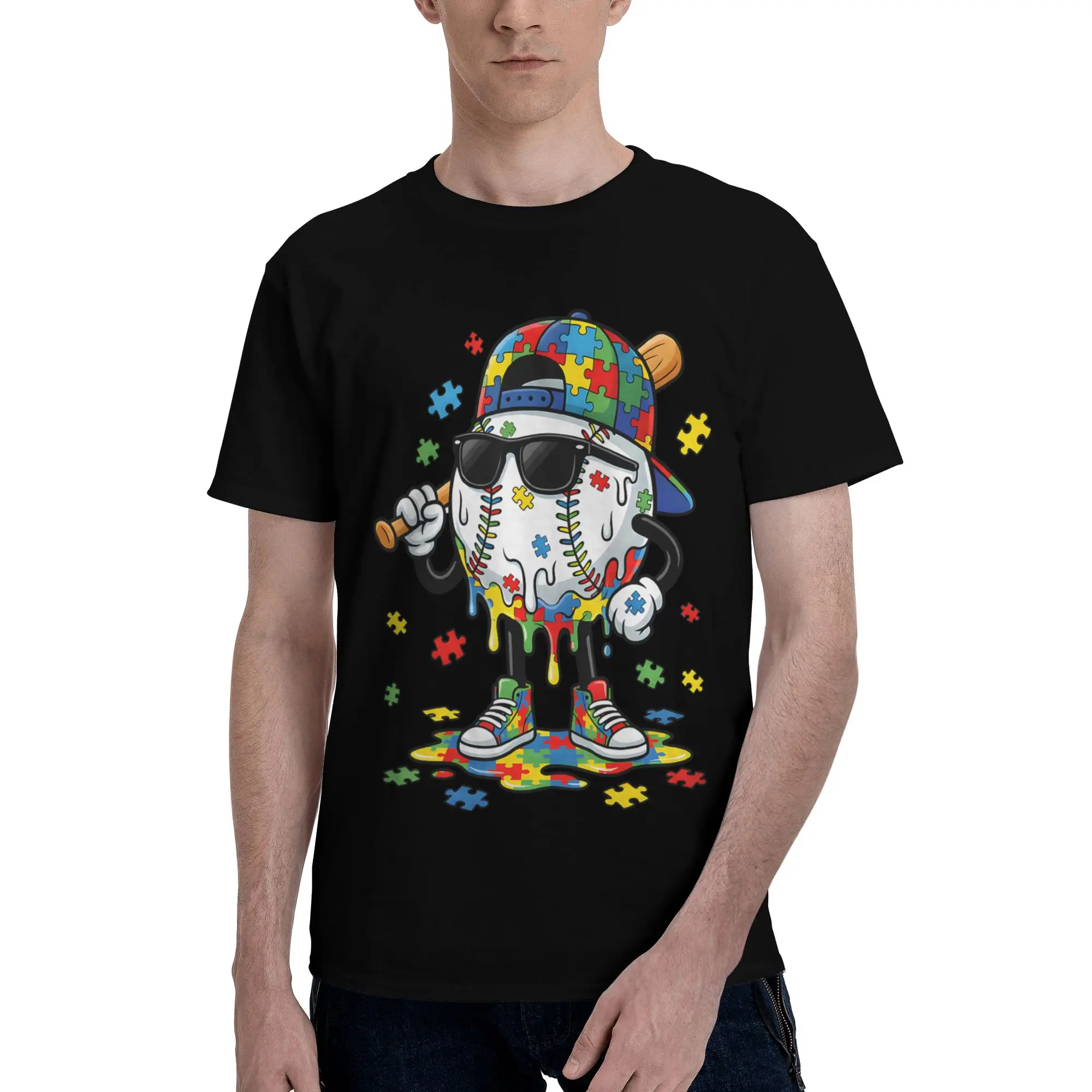 Baseball Autism Awareness Ice Cream Drip Youth Men Crazy Tee Shirt Short Sleeve O Neck Pure Cotton T-Shirt
Baseball Autism Awareness Ice Cream Drip Youth Men Crazy Tee Shirt Short Sleeve O Neck Pure Cotton T-Shirt