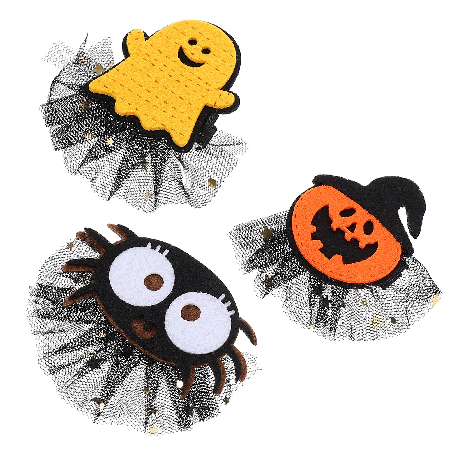 3 Pcs Halloween Hair Clips Accessories for Girls with Pumpkin Ghost Spider Mesh Hairpins Suitable for Kids Adults
3 Pcs Halloween Hair Clips Accessories for Girls with Pumpkin Ghost Spider Mesh Hairpins Suitable for Kids Adults