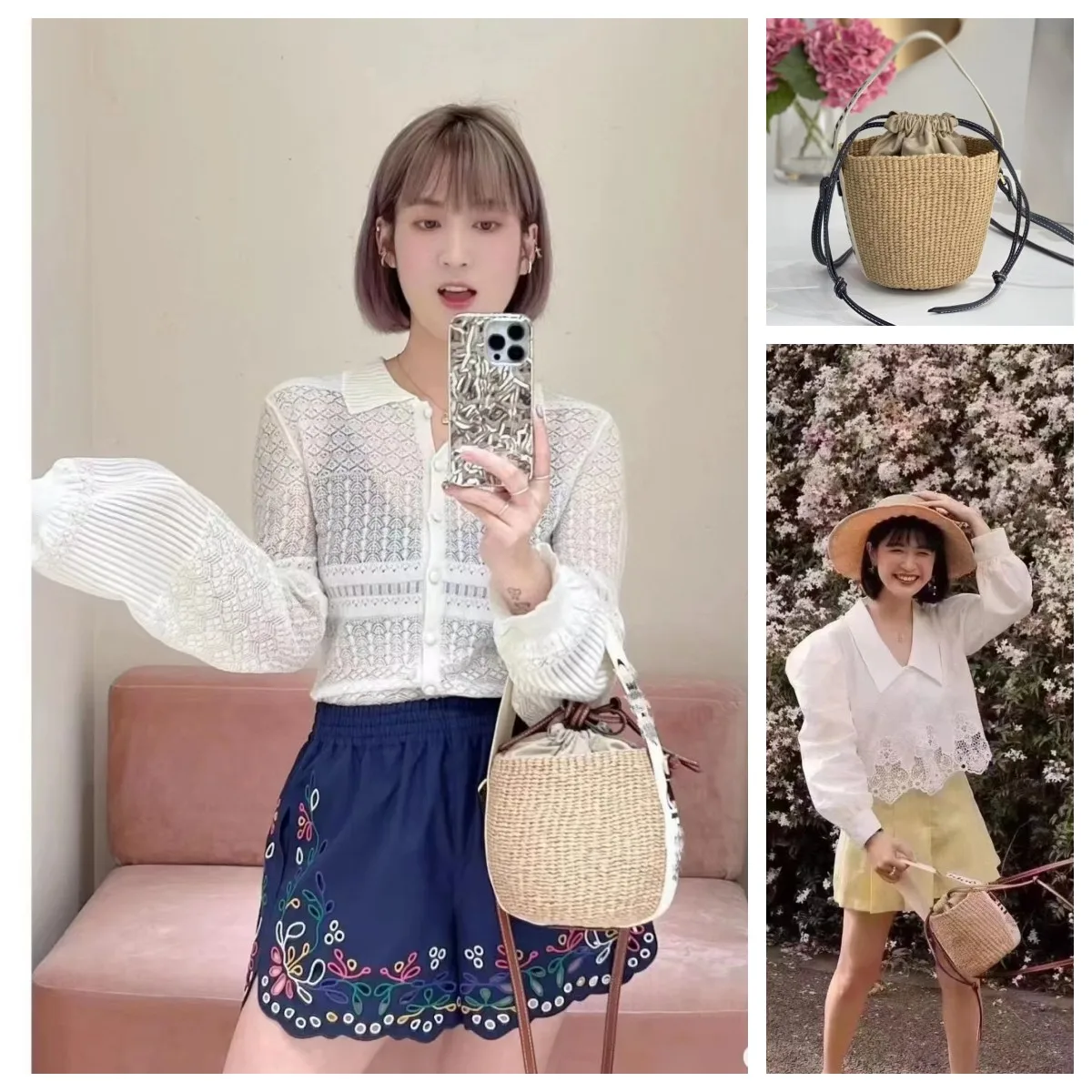 Summer 2023 Summer Women's New Woody Woven Vegetable Basket Bucket Bag Drawstring Letter Panels Ribbon Basket Bag
Summer 2023 Summer Women's New Woody Woven Vegetable Basket Bucket Bag Drawstring Letter Panels Ribbon Basket Bag