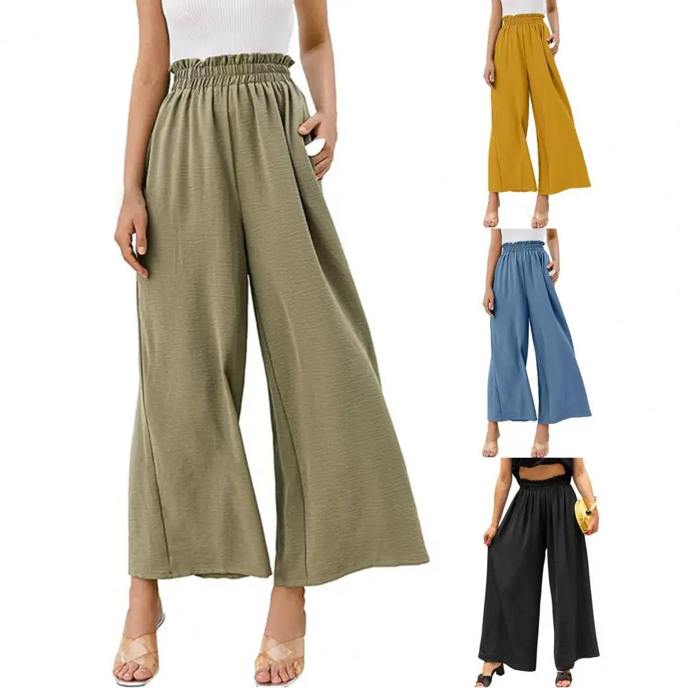 Women Pants Eye-catching Easy Wear Polyester Washable High Waist Elastic Soft Flexible Waist Women Loose Pants for Outdoor
Women Pants Eye-catching Easy Wear Polyester Washable High Waist Elastic Soft Flexible Waist Women Loose Pants for Outdoor