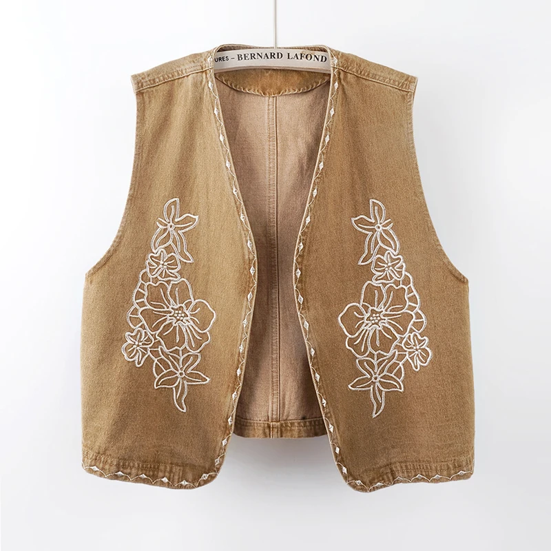 Джинсовый жилет с вышивкой n Sle, женская свободная верхняя одежда, топ с подплечниками, хлопковые джинсы, одинарный воротник...
Джинсовый жилет с вышивкой n Sle, женская свободная верхняя одежда, топ с подплечниками, хлопковые джинсы, одинарный воротник...