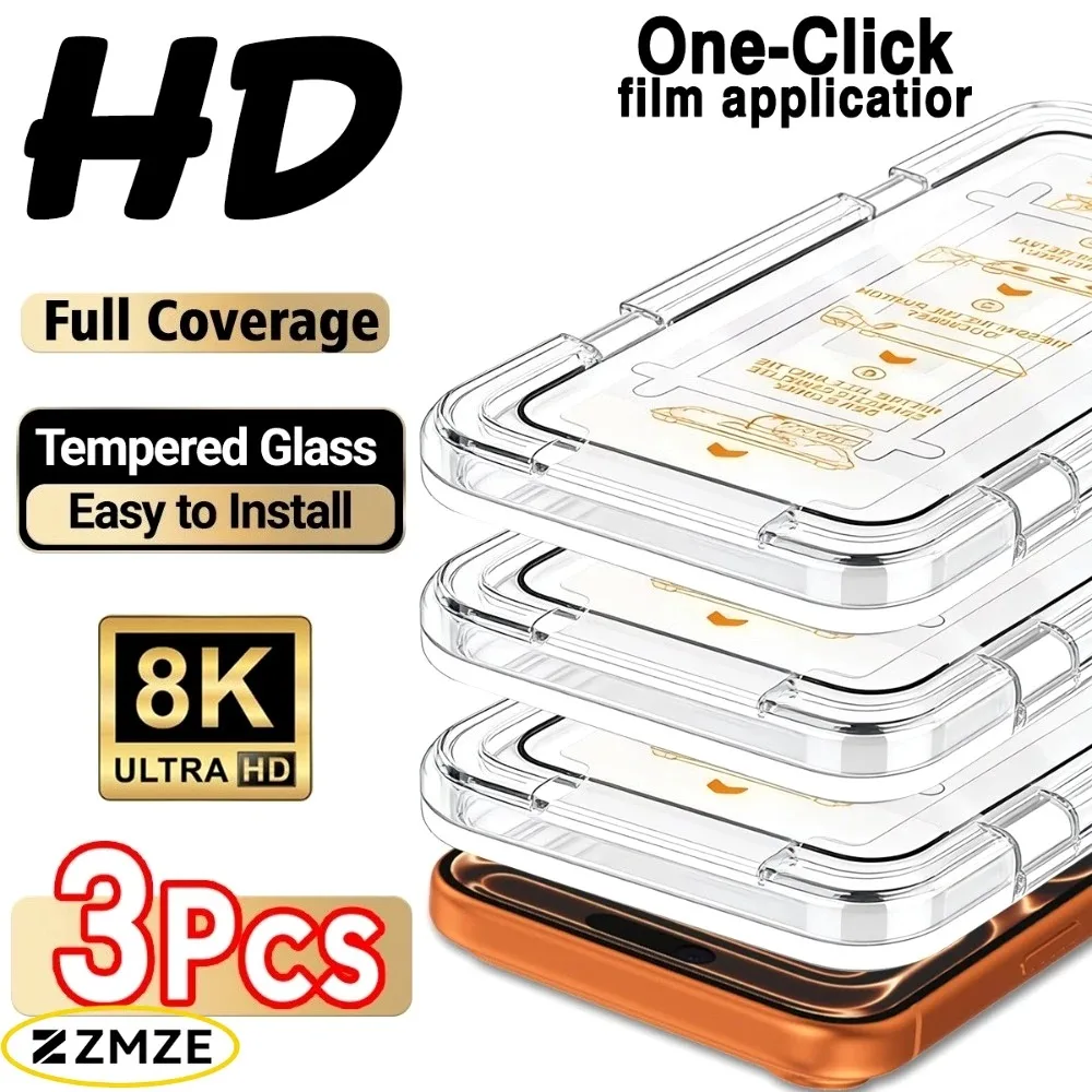 3Pcs Full Cover Screen Protector for iPhone 17/16/15/14/Pro Max Air/17e/16e/13/12/11/Pro/15/14/Plus/One Click Installation Glass
3Pcs Full Cover Screen Protector for iPhone 17/16/15/14/Pro Max Air/17e/16e/13/12/11/Pro/15/14/Plus/One Click Installation Glass