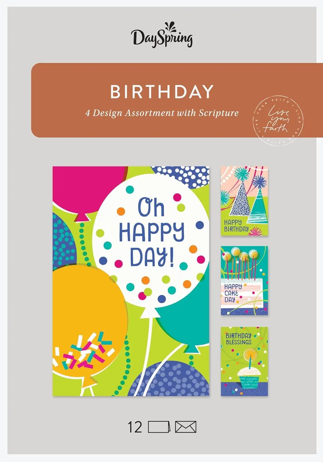BirthdayOh Happy Day 4 Birthday Art Design Assortment with Scripture 12 Birthday Boxed Cards and Envelopes
BirthdayOh Happy Day 4 Birthday Art Design Assortment with Scripture 12 Birthday Boxed Cards and Envelopes