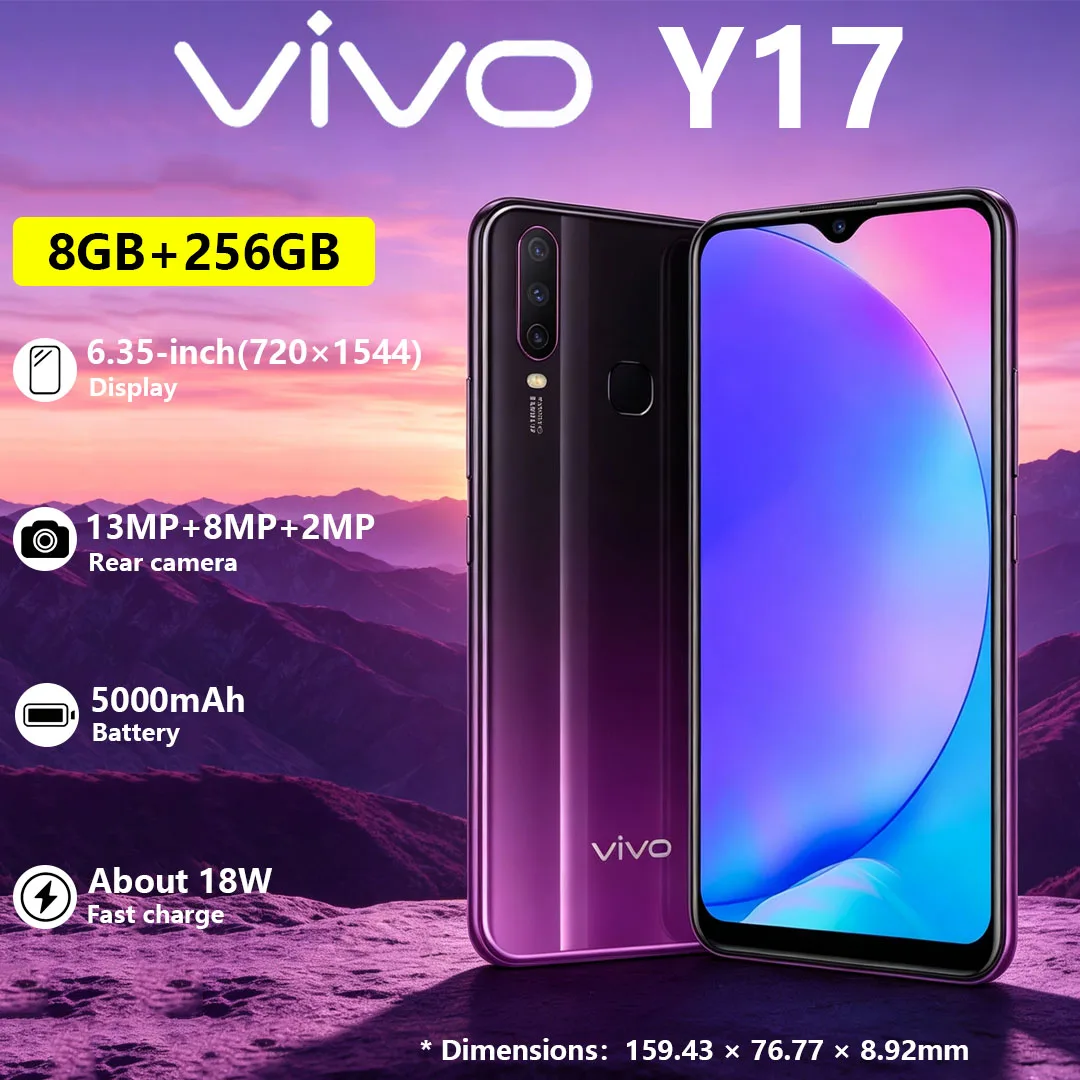 vivo Y17 Global Version Dual-SIM 4G Smartphone 13MP Main Camera 5000mAh Battery 6.56-inch Large Screen Elderly And Backup Phone
vivo Y17 Global Version Dual-SIM 4G Smartphone 13MP Main Camera 5000mAh Battery 6.56-inch Large Screen Elderly And Backup Phone