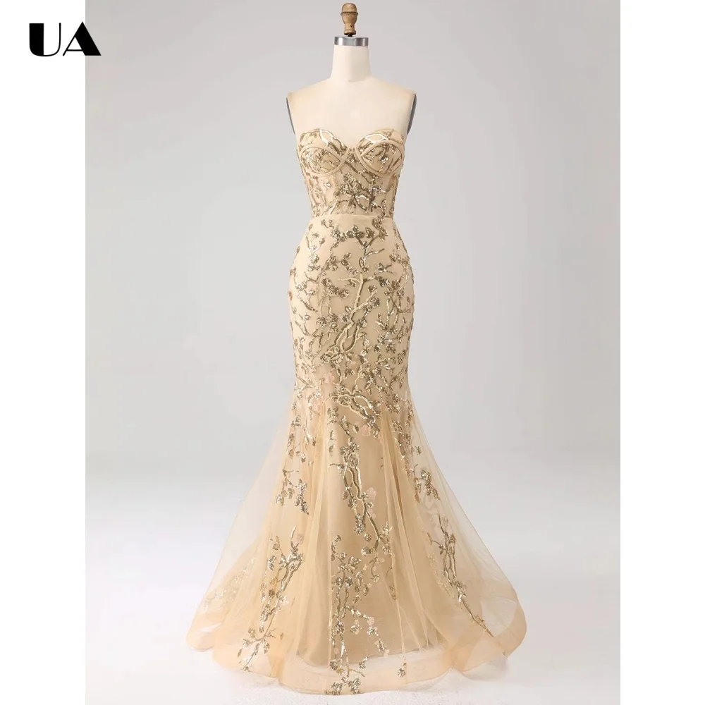 ULBYANRY Customized Mesh Mermaid Evening Dresses for Women, Exquisite Sequined Party Dress, Elegant Sweetheart Neck Ball Gown
ULBYANRY Customized Mesh Mermaid Evening Dresses for Women, Exquisite Sequined Party Dress, Elegant Sweetheart Neck Ball Gown